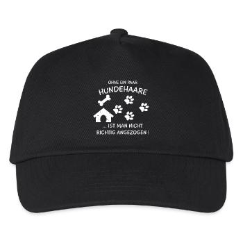 Hunde Tshirt Geschenk für Hundefreunde Hundehaare - Kinder Basecap - Schwarz - Vorne