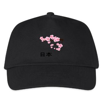 Asien Japanisch Kirschblueten Japan Botanik Kirsch - Kinder Basecap - Schwarz - Vorne
