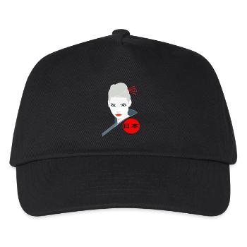 Japan Japanese woman angry Ninja fighter Asian girl - Kids’ Baseball Cap - black - Front