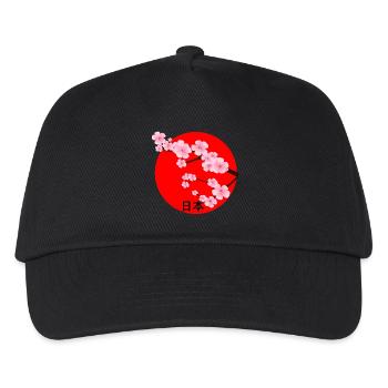 Japan Kirschblueten Asien Japanfan Japanreise - Kinder Basecap - Schwarz - Vorne