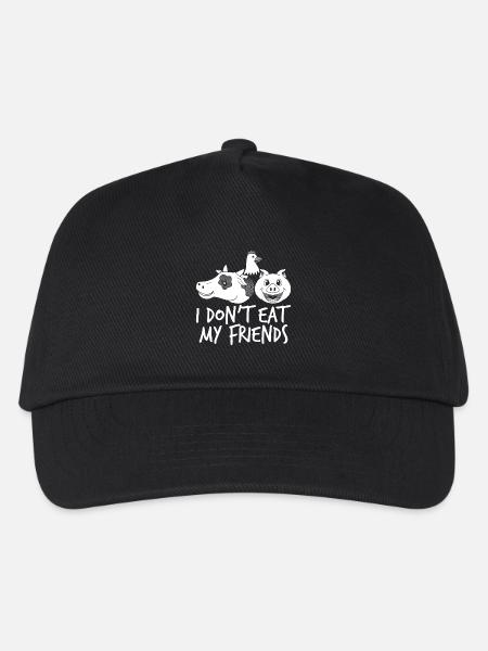 I don't eat my friends - vegan Veganer Vegetarier - Kinder Basecap - Schwarz