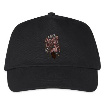 Weihnachten Kinder Schoko Weihnachtsmann Geschenk - Kinder Basecap - Schwarz - Vorne