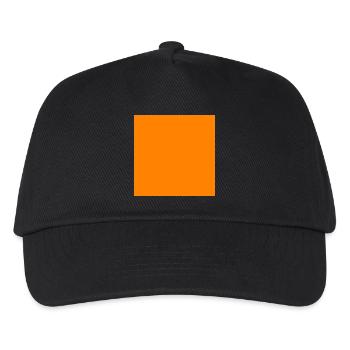Quadrat orange - Kinder Basecap - Schwarz - Vorne