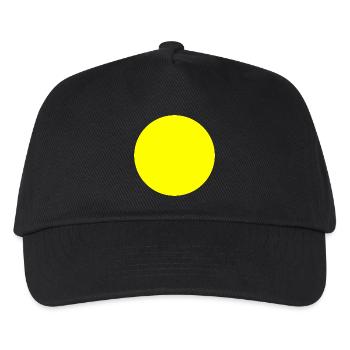 Kreis gelb - Kinder Basecap - Schwarz - Vorne