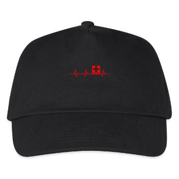 sanitäter Herzschlag heartbeat geschenk rettung - Kinder Basecap - Schwarz - Vorne