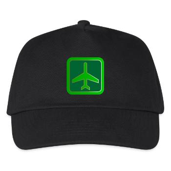 airplane airplane plane hot air balloon air ba - Kids’ Baseball Cap - black - Front