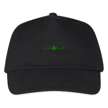 Irland Herzschlag Kleeblatt Irisch geschenk glück - Kinder Basecap - Schwarz - Vorne