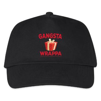 Lustig witzig Geschenk Weihnachten Gangsta Wrappa - Kinder Basecap - Schwarz - Vorne