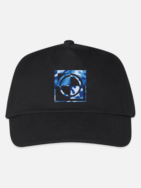 Blue camouflage - Kids’ Baseball Cap - black