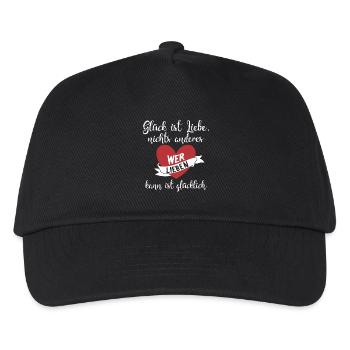 Glück ist Liebe - Kinder Basecap - Schwarz - Vorne