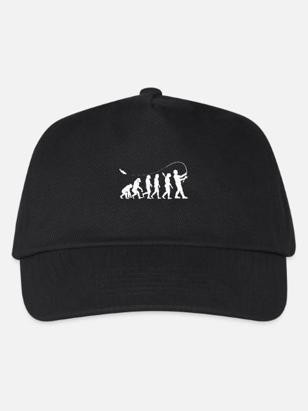Angler evolution angeln fischen angelrute geschenk - Kinder Basecap - Schwarz
