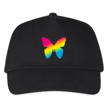 Buntes Schmetterling LGBT Logo - Kinder Basecap - Schwarz - Vorne