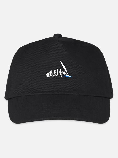 Windsurfing evolution surfen geschenk wassersport - Kinder Basecap - Schwarz
