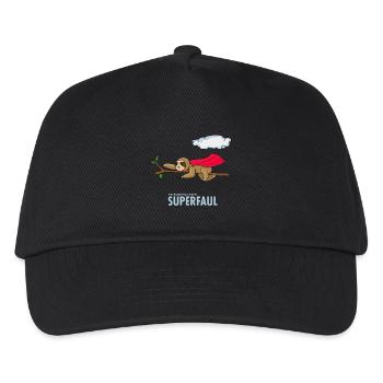 Faultier Chiller Sloth Faulenzer Faulpelz - Kinder Basecap - Schwarz - Vorne