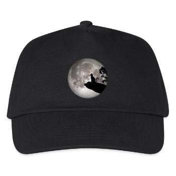 Full moon cat werewolf howling cat pet - Kids’ Baseball Cap - black - Front