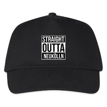 Straight Outta Neukölln! | Berlin Shirt - Kinder Basecap - Schwarz - Vorne