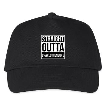 Straight Outta Charlottenburg! | Berlin Shirt - Kinder Basecap - Schwarz - Vorne