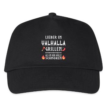 Lieber in Valhalla grillen! - Kinder Basecap - Schwarz - Vorne