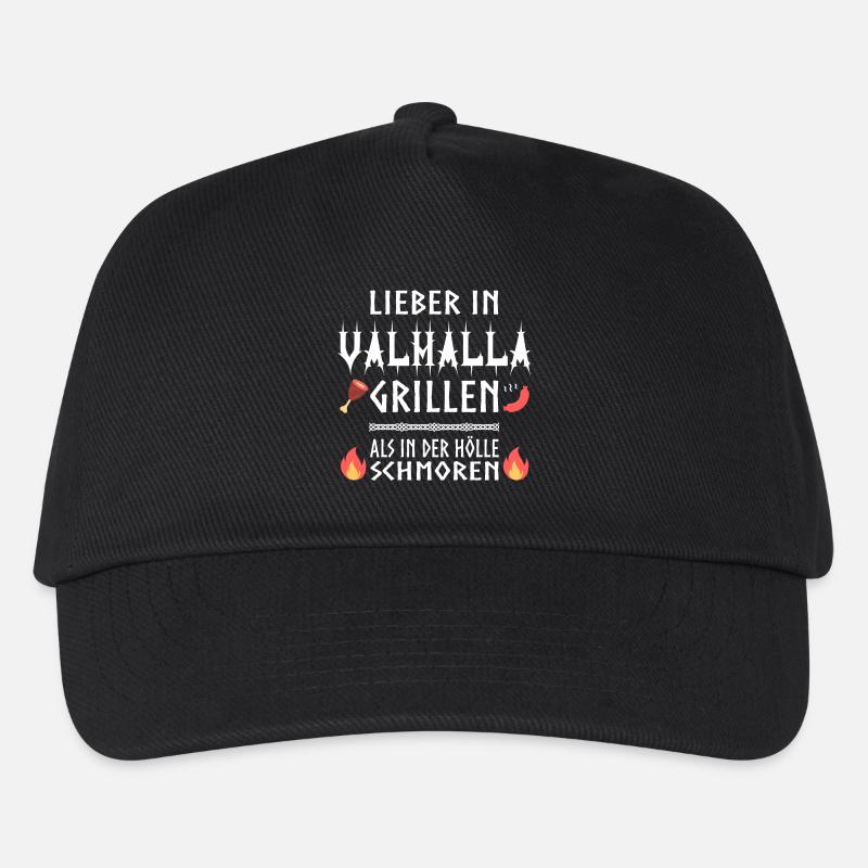 Lieber in Valhalla grillen! - Kinder Basecap - Schwarz