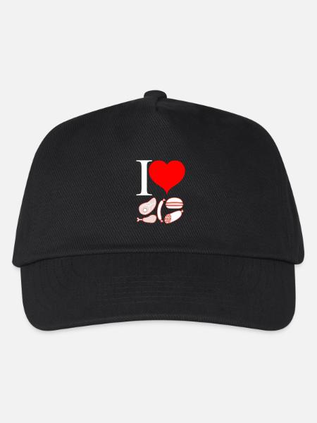 I love Fleisch - Kinder Basecap - Schwarz