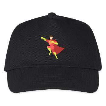 Superpapa als Geschenk - Kinder Basecap - Schwarz - Vorne