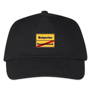Auswandern nach Bulgarien! Ortsschild Desing. - Kinder Basecap - Schwarz - Vorne