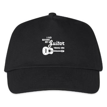 Guitar Player - I Go Where My Guitar Takes Me - Kinder Basecap - Schwarz - Vorne