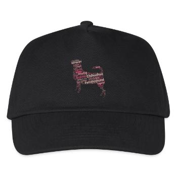 Chihuahua Charakter Shirt Wordcloud - Kinder Basecap - Schwarz - Vorne