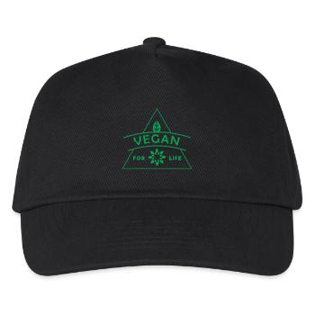vegan Geschenk - Kinder Basecap - Schwarz - Vorne