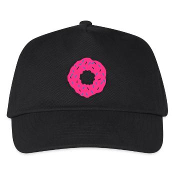 Pink donut - Kids’ Baseball Cap - black - Front