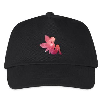 Fee mit Flügel - Kinder Basecap - Schwarz - Vorne