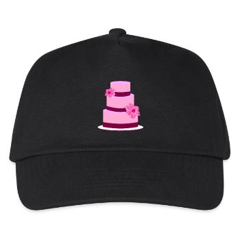 Torte Hochzeit Hochzeitstorte Blumen Geschenkidee - Kinder Basecap - Schwarz - Vorne
