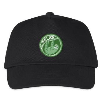 RELAX - pale green sloth - Kids’ Baseball Cap - black - Front