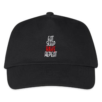 Mangez le sommeil répétition rave - Casquette de baseball Enfant - noir - Devant