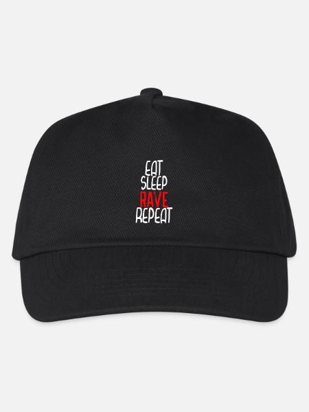 Eat Sleep rave repeat - Kinder Basecap - Schwarz
