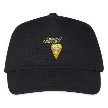 tell no cheese - erzähl kein Käse - Kinder Basecap - Schwarz - Vorne