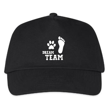 Dream Team Funny Dog Shirt - Kinder Basecap - Schwarz - Vorne