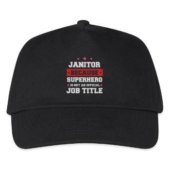 Janitor because Superhero isn't a job - Kinder Basecap - Schwarz - Vorne