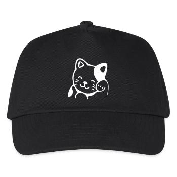 Glückliche Katze - Kinder Basecap - Schwarz - Vorne