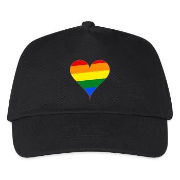 Heart rainbow flag gift - Kids’ Baseball Cap - black - Front