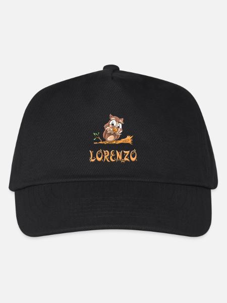 Eule Lorenzo - Kinder Basecap - Schwarz