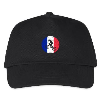 Fahrrad bmx love biking Frankreich - Kinder Basecap - Schwarz - Vorne