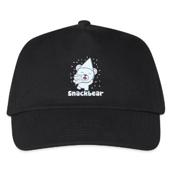 Snackbär / Snackbear mit Hut - Kinder Basecap - Schwarz - Vorne