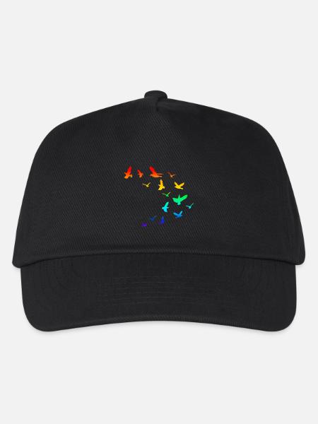 Vogelschwarm Vögel Regenbogen - Kinder Basecap - Schwarz