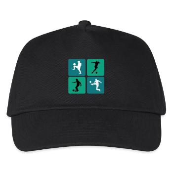 football - Kids’ Baseball Cap - black - Front