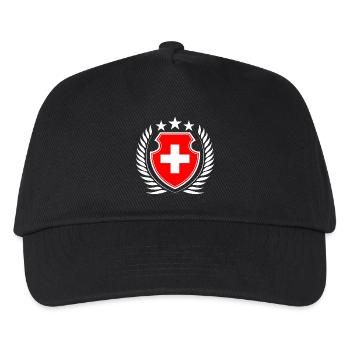 Schweiz - Kinder Basecap - Schwarz - Vorne