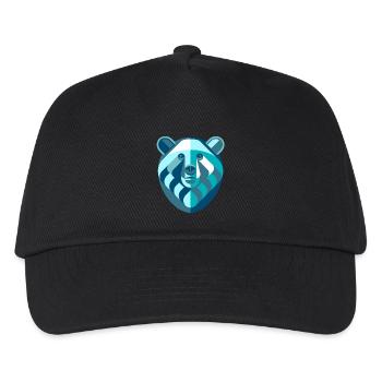 Bear abstract blue white - Kids’ Baseball Cap - black - Front