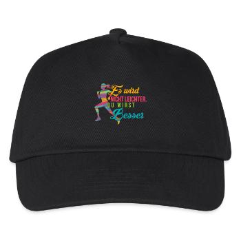 Sport Laufen Hobby T-Shirt - Kinder Basecap - Schwarz - Vorne