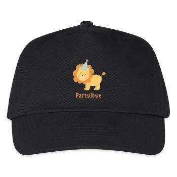Partylöwe Feiern Geschenkidee Party Löwe Feiern - Kinder Basecap - Schwarz - Vorne
