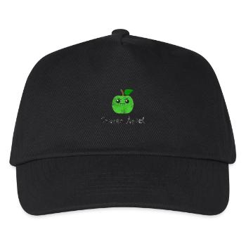 Saurer Apfel Vegan Frucht Wortwitz Geschenk Idee - Kinder Basecap - Schwarz - Vorne